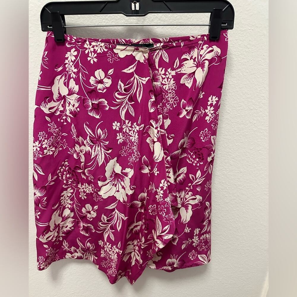 Lauren by Ralph Lauren silk tropical wrap skirt